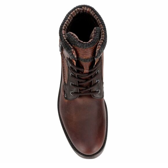 AM Shoes Mens Leather Plain Toe Lace Up Boots - Picture 6 of 7